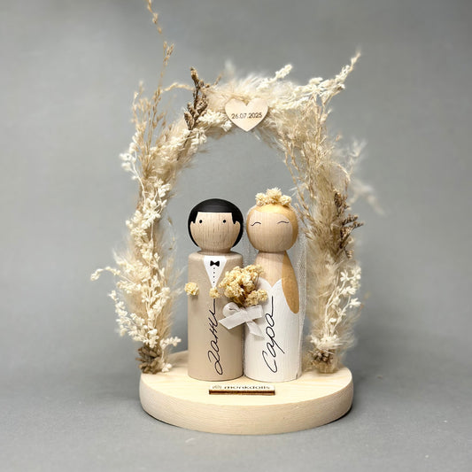 Украс за торта за младоженци – бохо стил